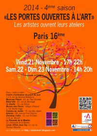 4ème saison des Portes Ouvertes à l’Art du Seiziem'art. Du 21 au 23 novembre 2014 à Paris16. Paris.  17H00